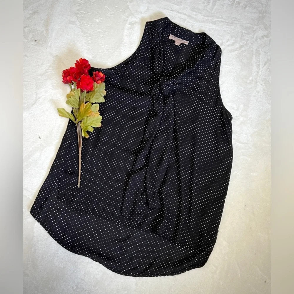 Philosophy Polka Dot Tie Front Sleeveless Blouse - Small